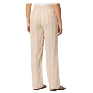 Briggs Women's Linen Rayon Blend Palazzo Pull On Pants | Tan | Size M. BN